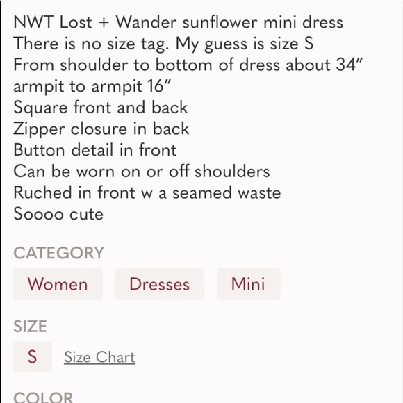 Lost & Wander Outpost Mini black sunflower dress button down long sleeve ruching - Picture 15 of 16